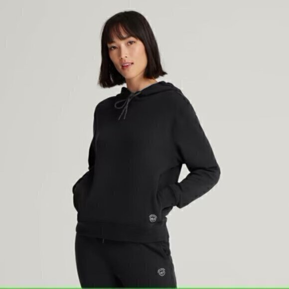 Allbirds Black Women's R&R Cotton Hoodie size XS side pockets adjustable string - Picture 1 of 12